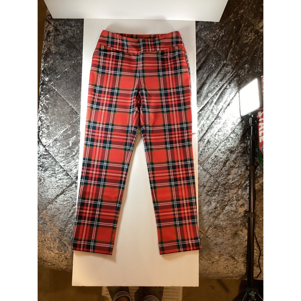 NWT Acegolfs Plaid Golf Pants Women's Size Small Red Green Tartan